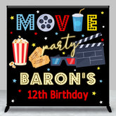 Aperturee - Aperturee Custom Black Cinema Movie Birthday Party Backdrop